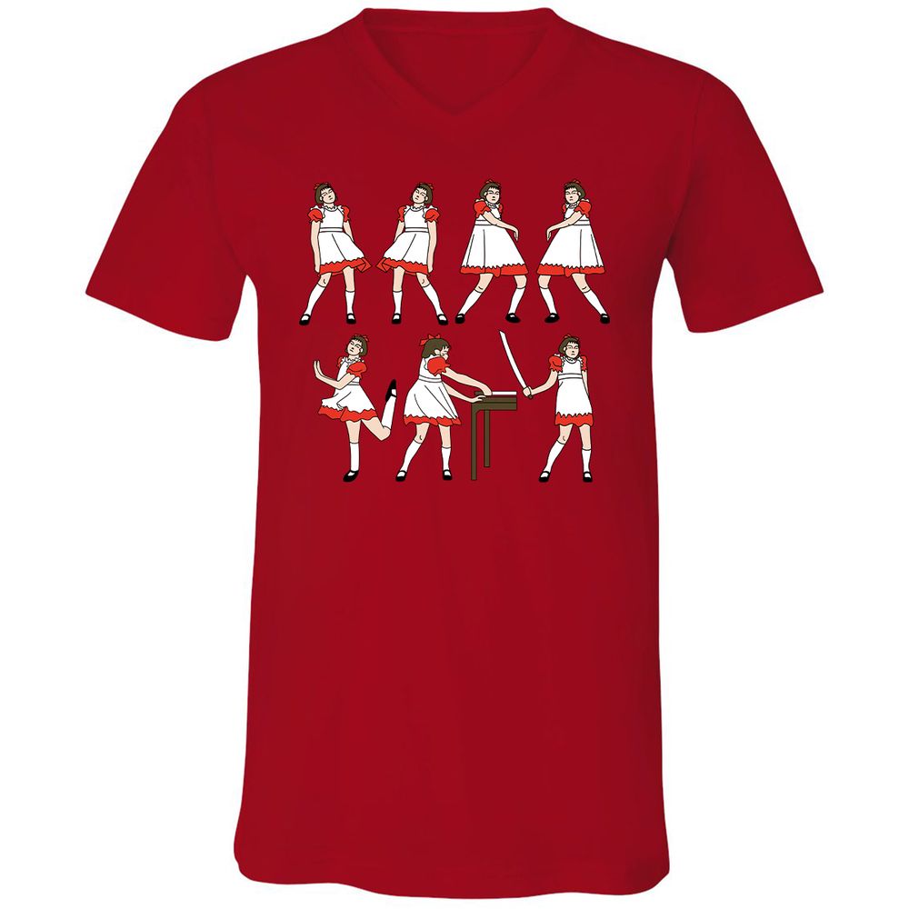 Unisex V-Neck T-Shirt - TVJDPEMT - Red - 3