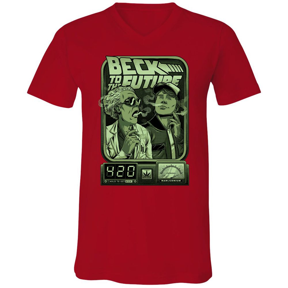 Unisex V-Neck T-Shirt - JW7P7JHN - Red - 3