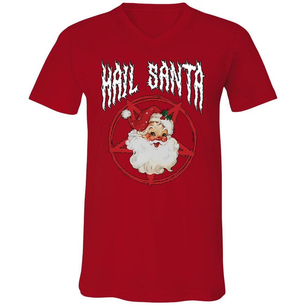 Unisex V-Neck T-Shirt - 1VNTQMZR - Red - 3