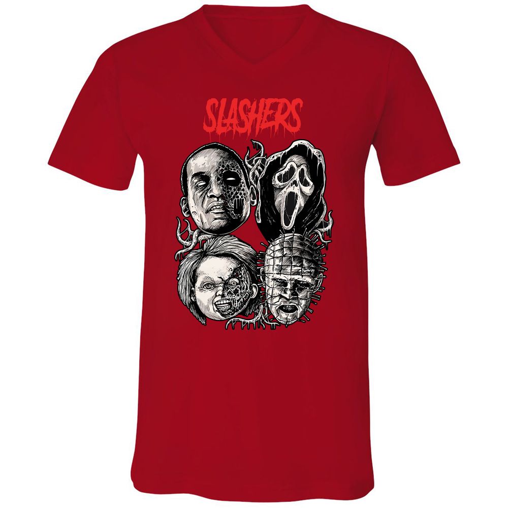 Unisex V-Neck T-Shirt - 89RMY1UV - Red - 3