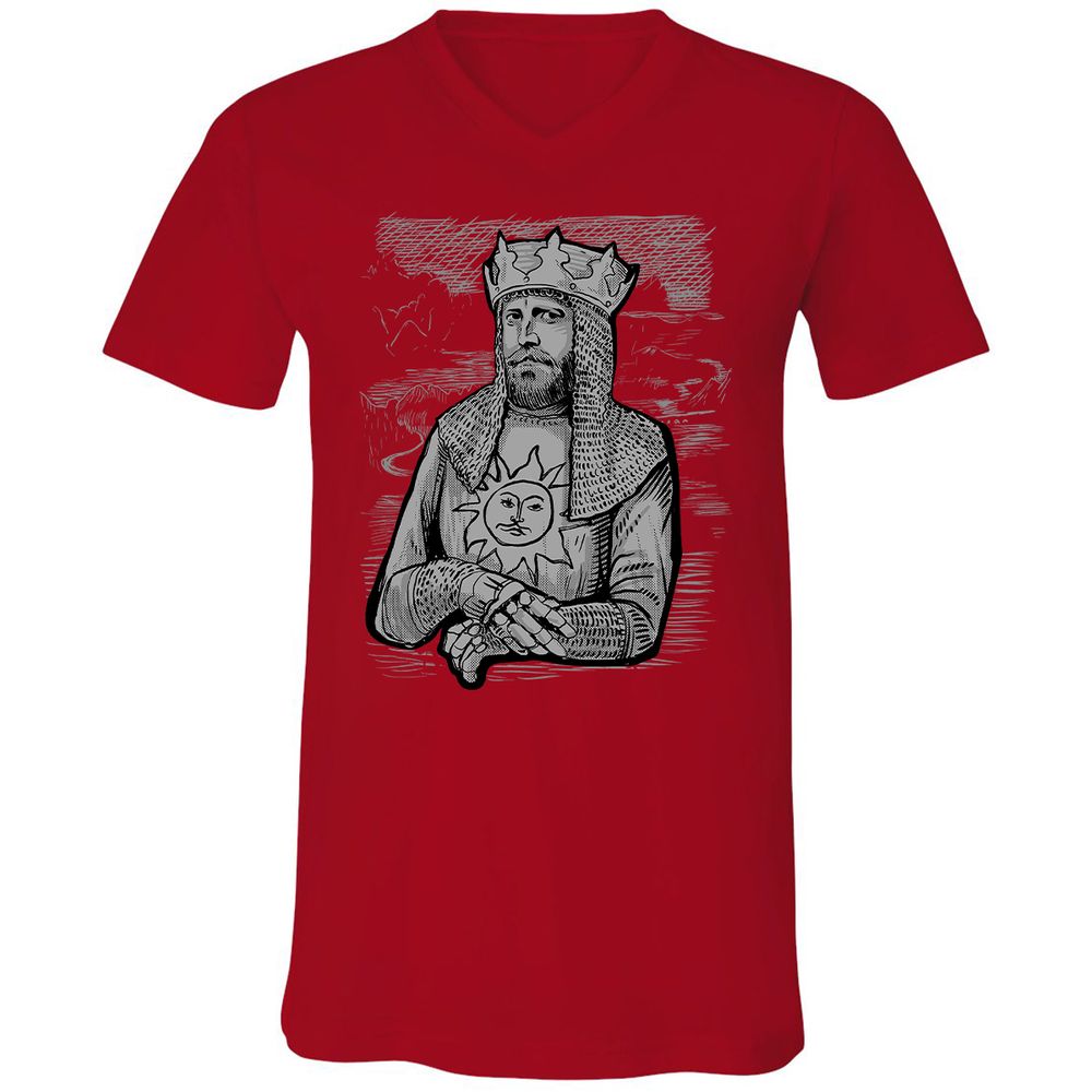 Unisex V-Neck T-Shirt - J46FX5JT - Red - 3