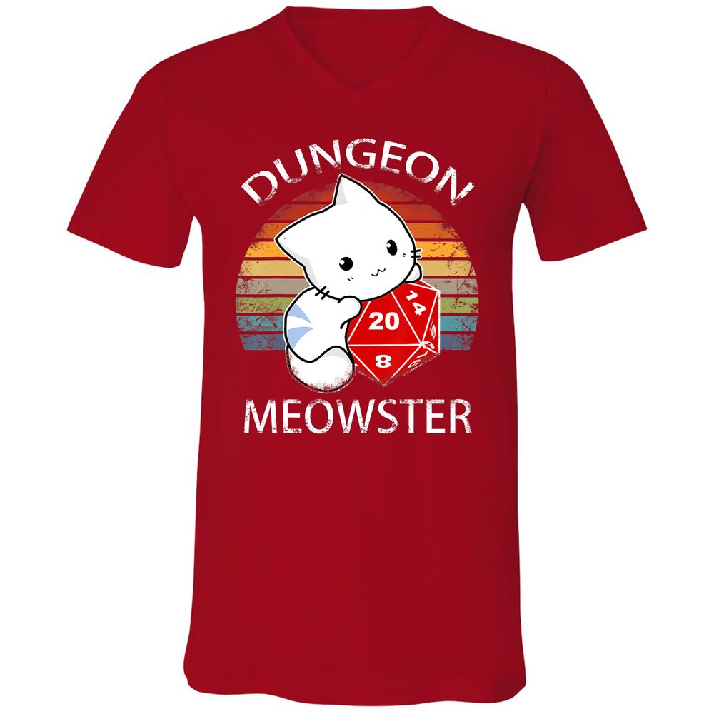 Unisex V-Neck T-Shirt - EVYR9ZHD - Red - 3