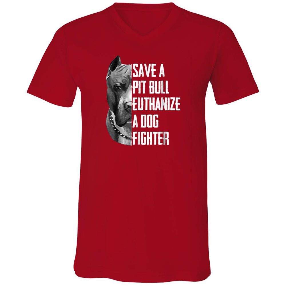 Unisex V-Neck T-Shirt - MUPVT1G3 - Red - 3