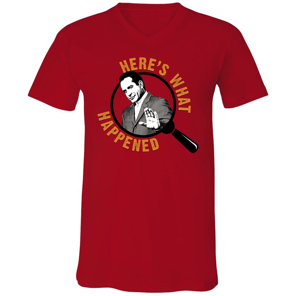 Unisex V-Neck T-Shirt - 5AR2YPMR - Red - 3