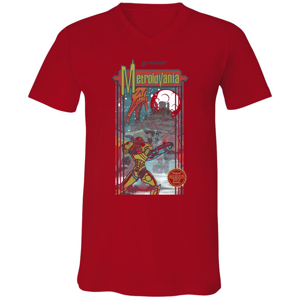 Unisex V-Neck T-Shirt - M2JGYAL6 - Red - 3