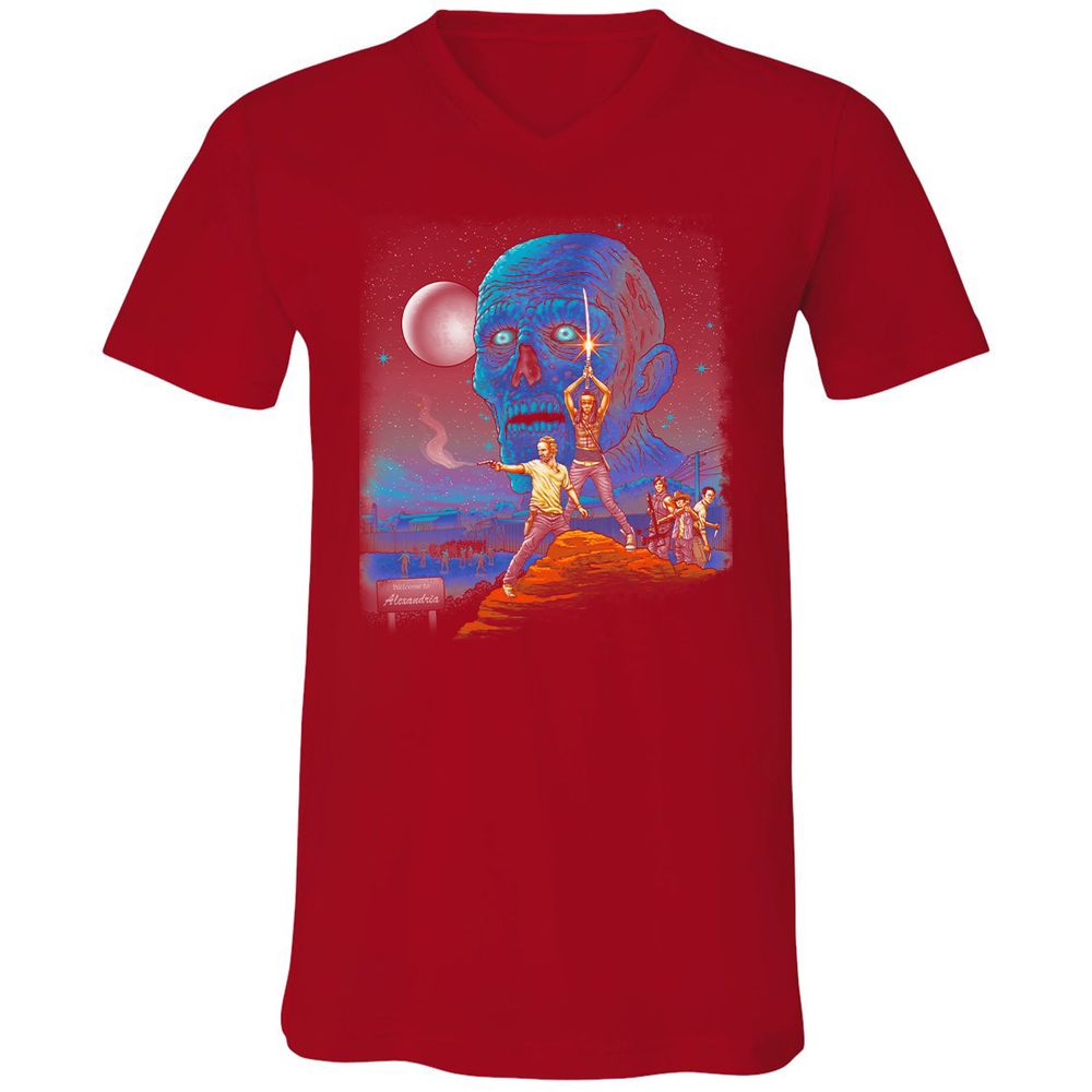 Unisex V-Neck T-Shirt - UL8U8CFB - Red - 3