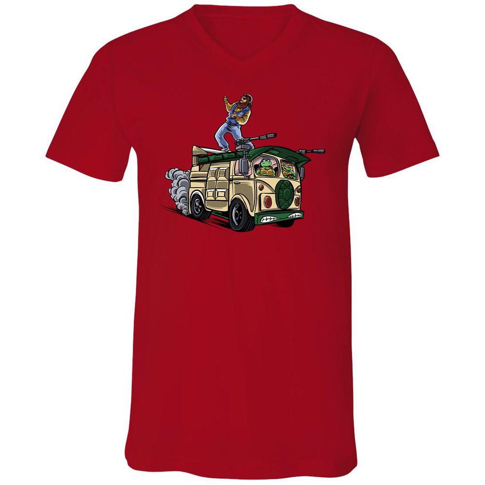 Unisex V-Neck T-Shirt - EYEQUJ66 - Red - 3