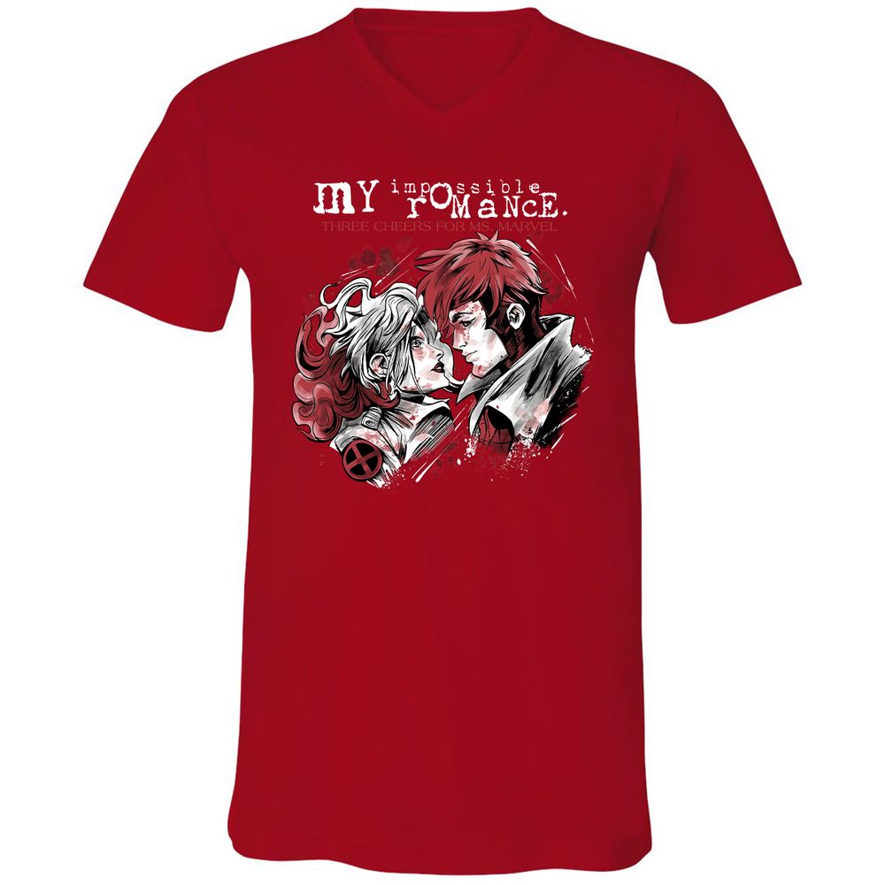 Unisex V-Neck T-Shirt - 8FUTW56Y - Red - 3