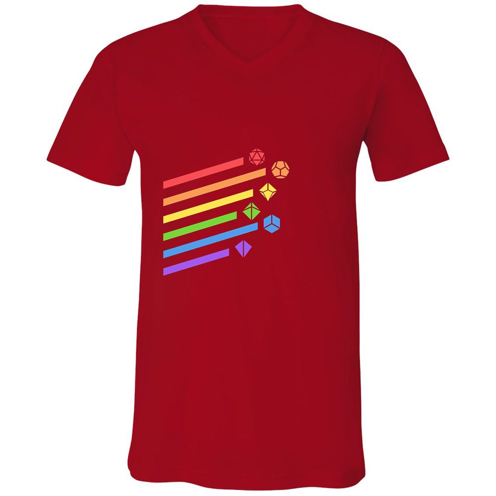 Unisex V-Neck T-Shirt - 3FU8XR7Z - Red - 3