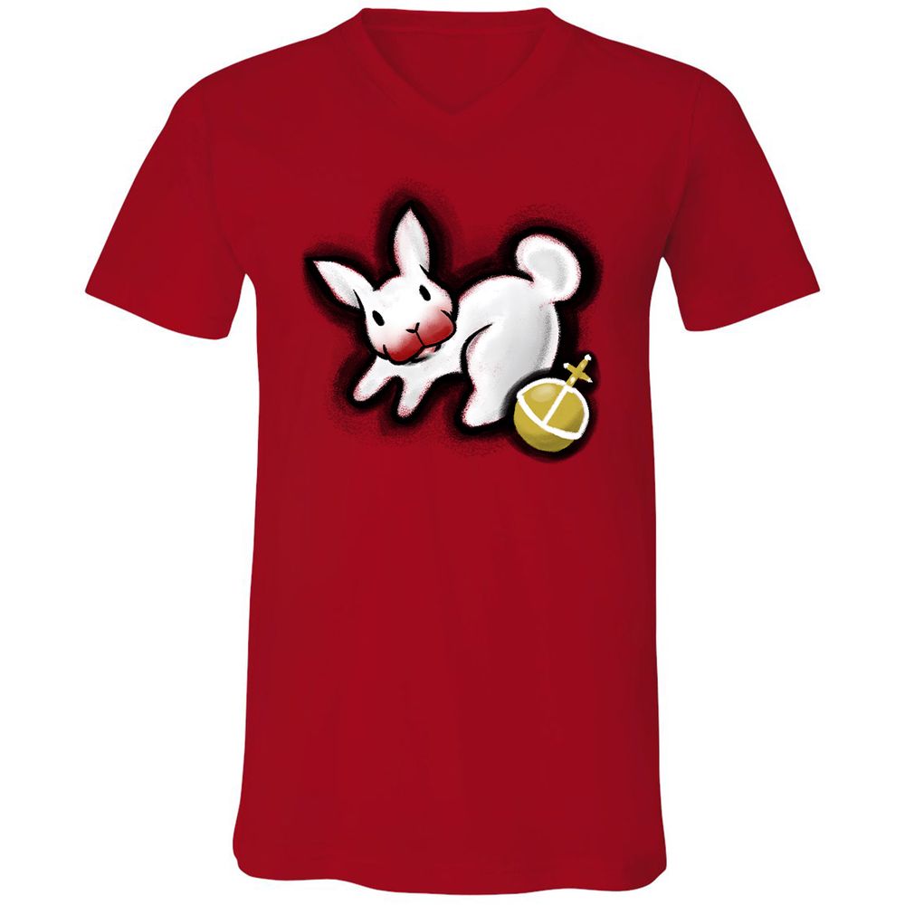 Unisex V-Neck T-Shirt - 2GAP4GEW - Red - 3