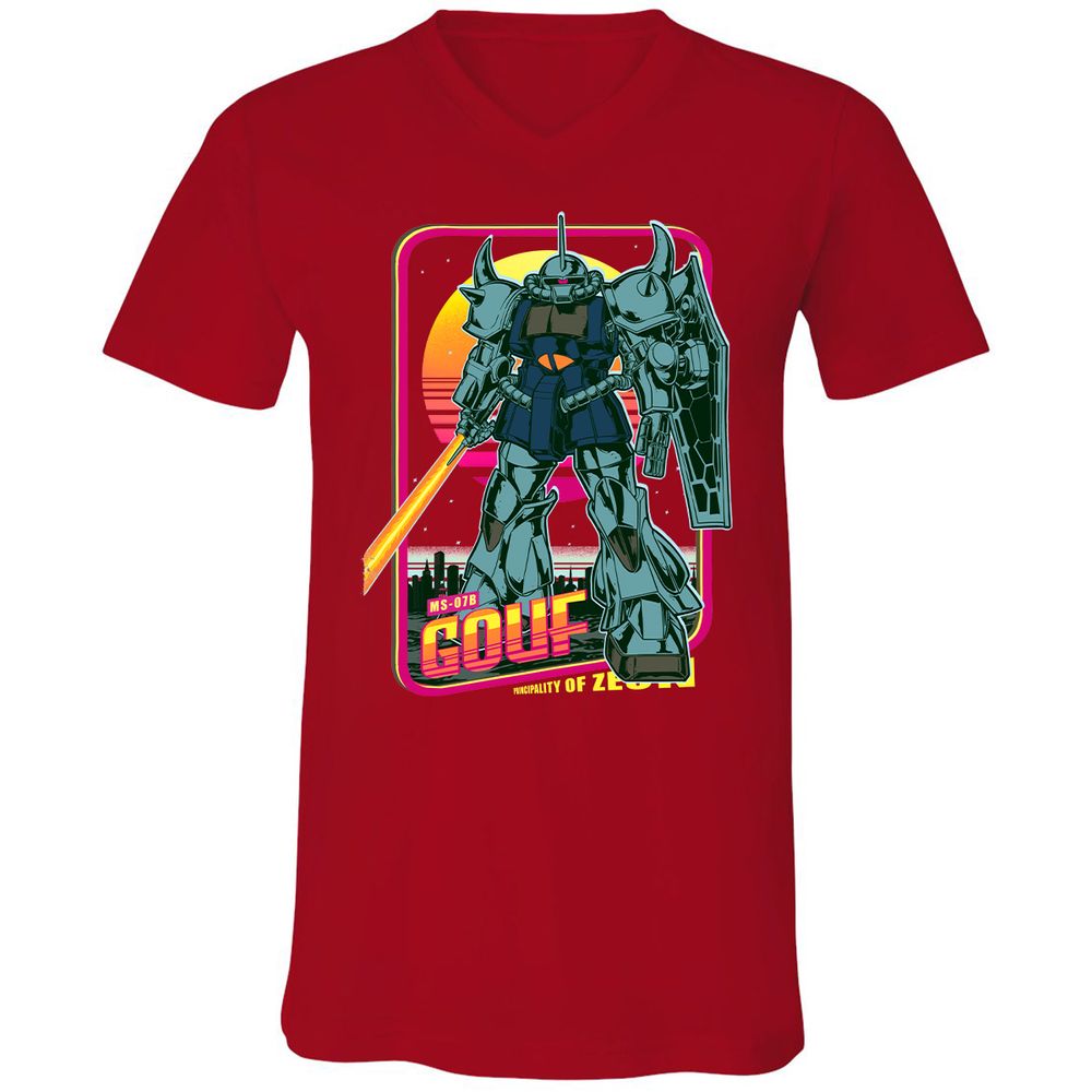 Unisex V-Neck T-Shirt - KXQYF9RH - Red - 3