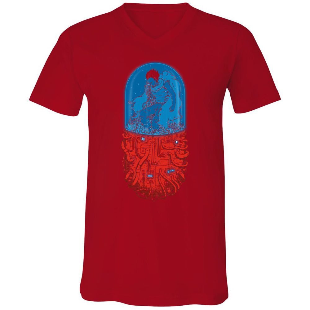 Unisex V-Neck T-Shirt - M3G8DWDT - Red - 3