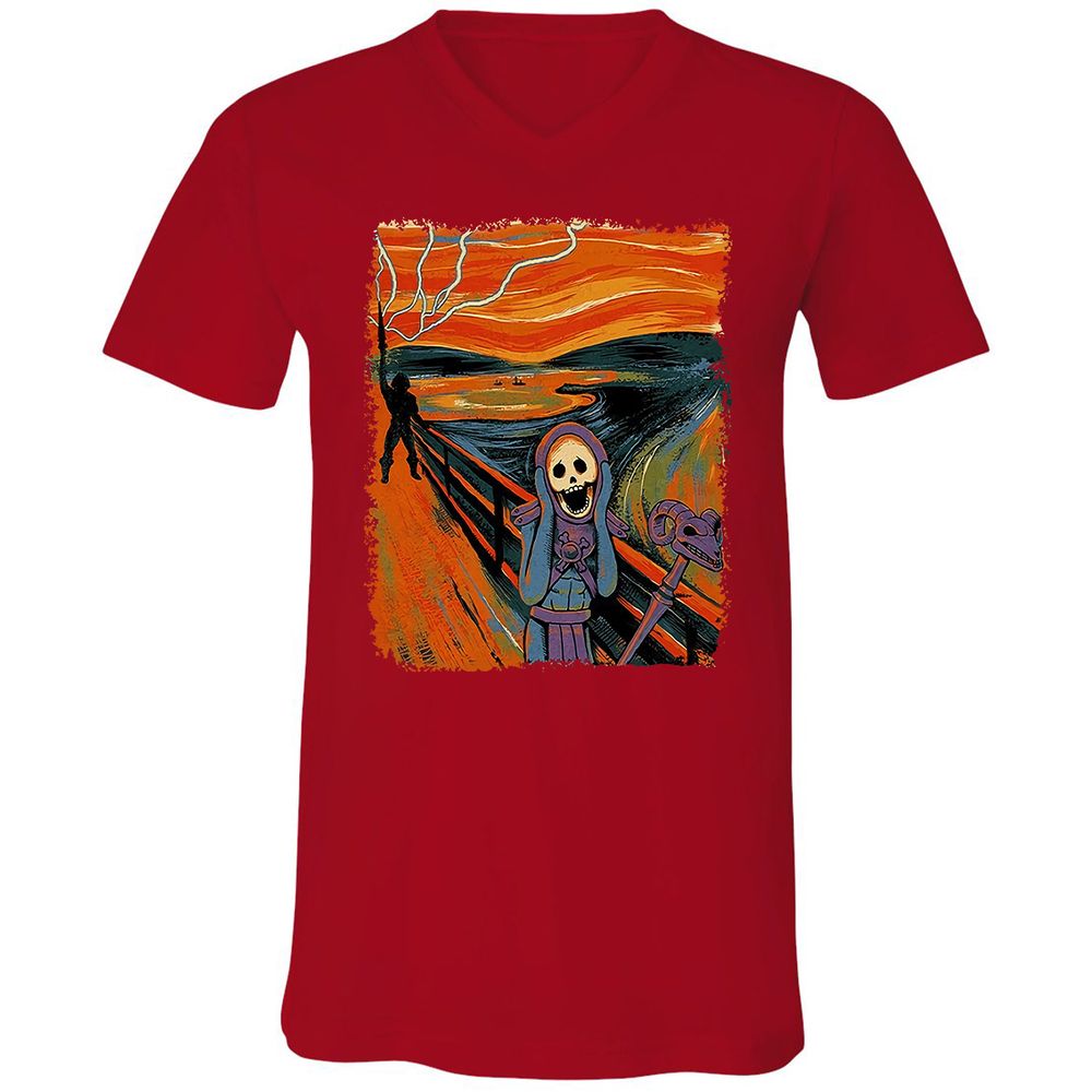 Unisex V-Neck T-Shirt - VSHACUC5 - Red - 3