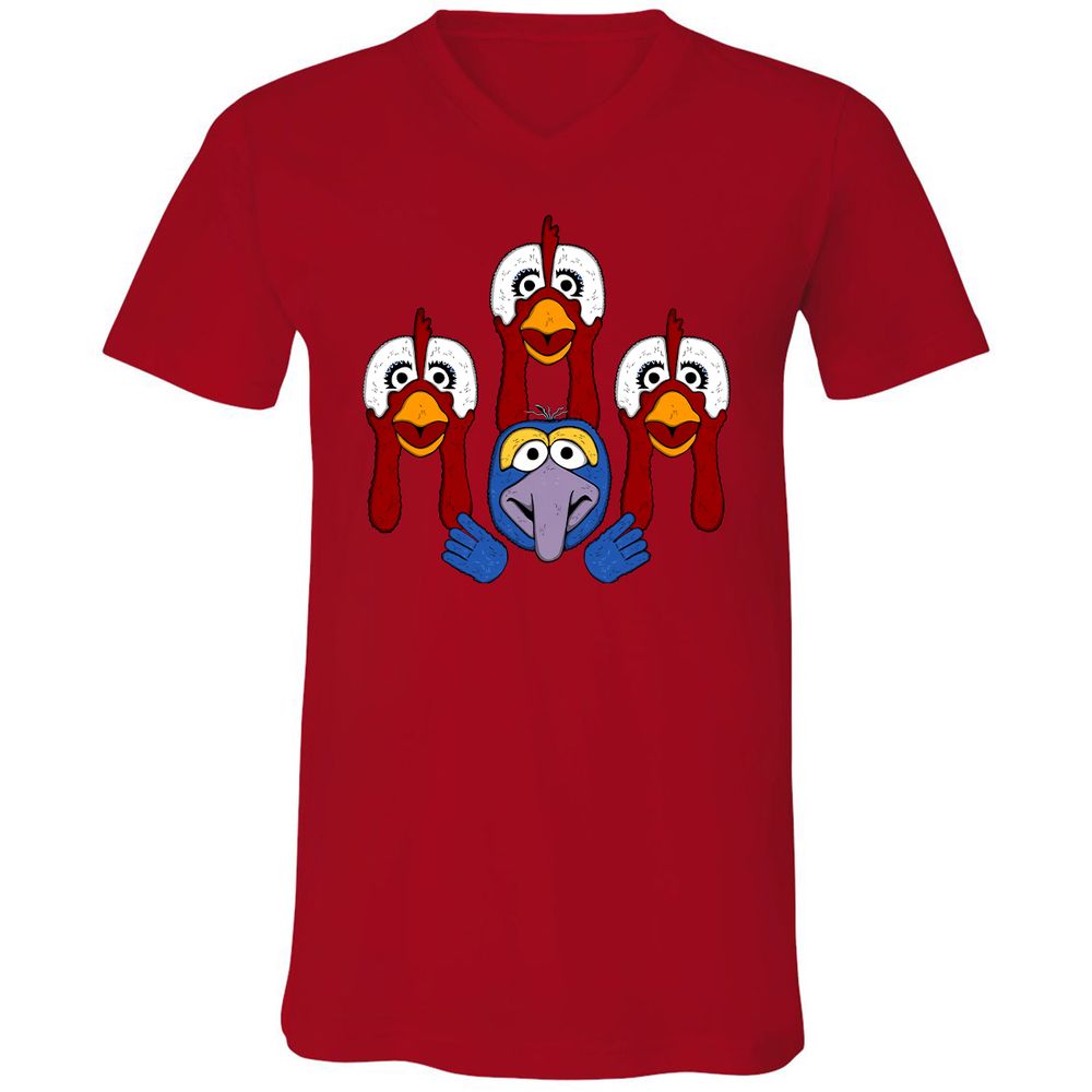 Unisex V-Neck T-Shirt - KV7TS52U - Red - 3