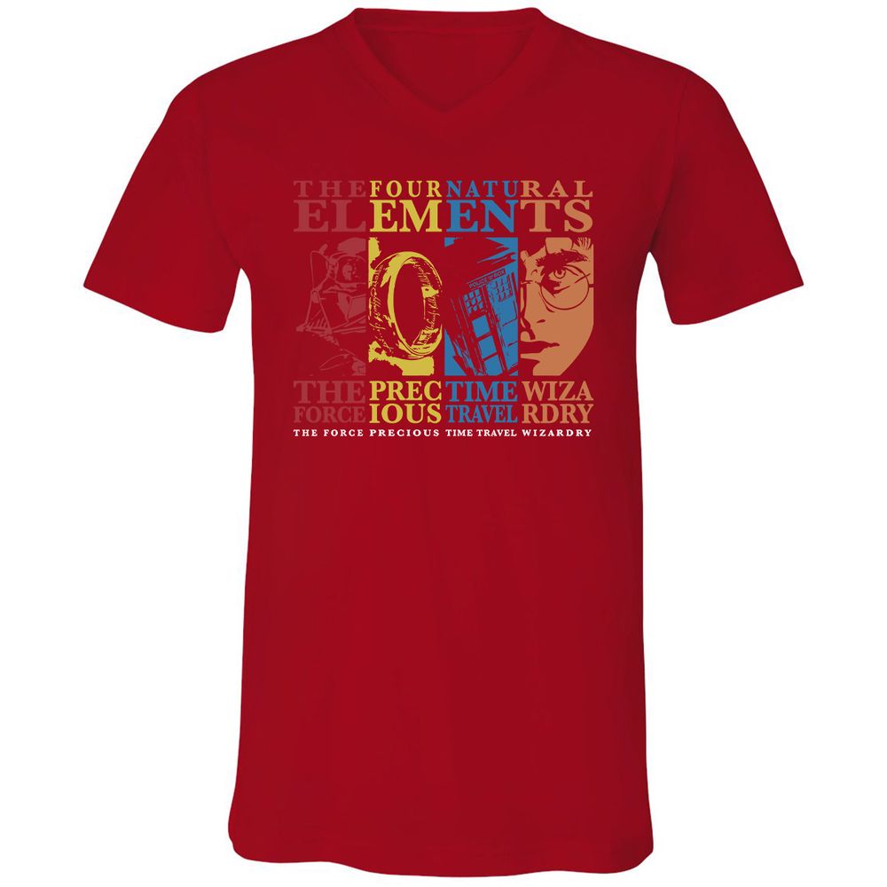 Unisex V-Neck T-Shirt - 197S5HRM - Red - 3