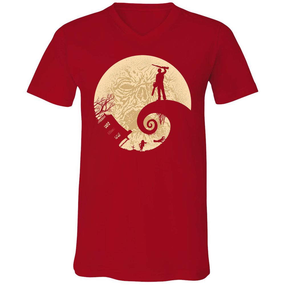 Unisex V-Neck T-Shirt - ERFUVQDL - Red - 3