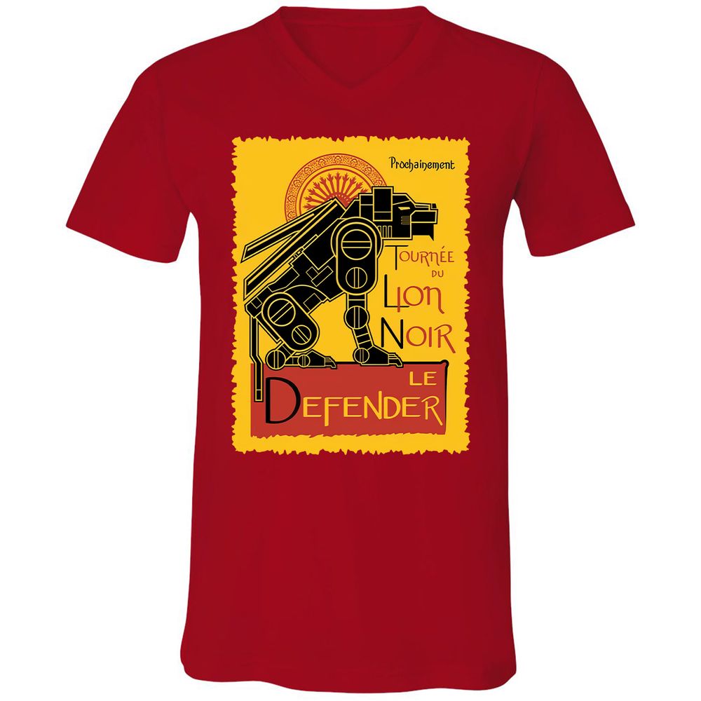 Unisex V-Neck T-Shirt - 4RLULENJ - Red - 3