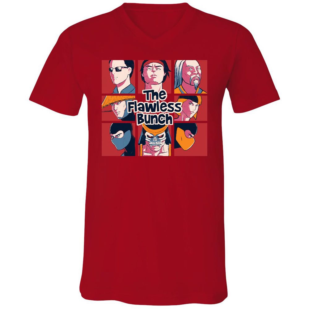 Unisex V-Neck T-Shirt - JENX9XF2 - Red - 3