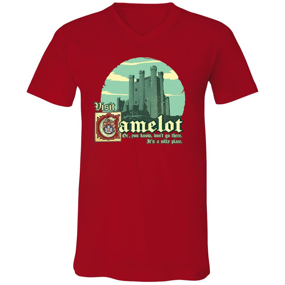 Unisex V-Neck T-Shirt - VK6D16N3 - Red - 3