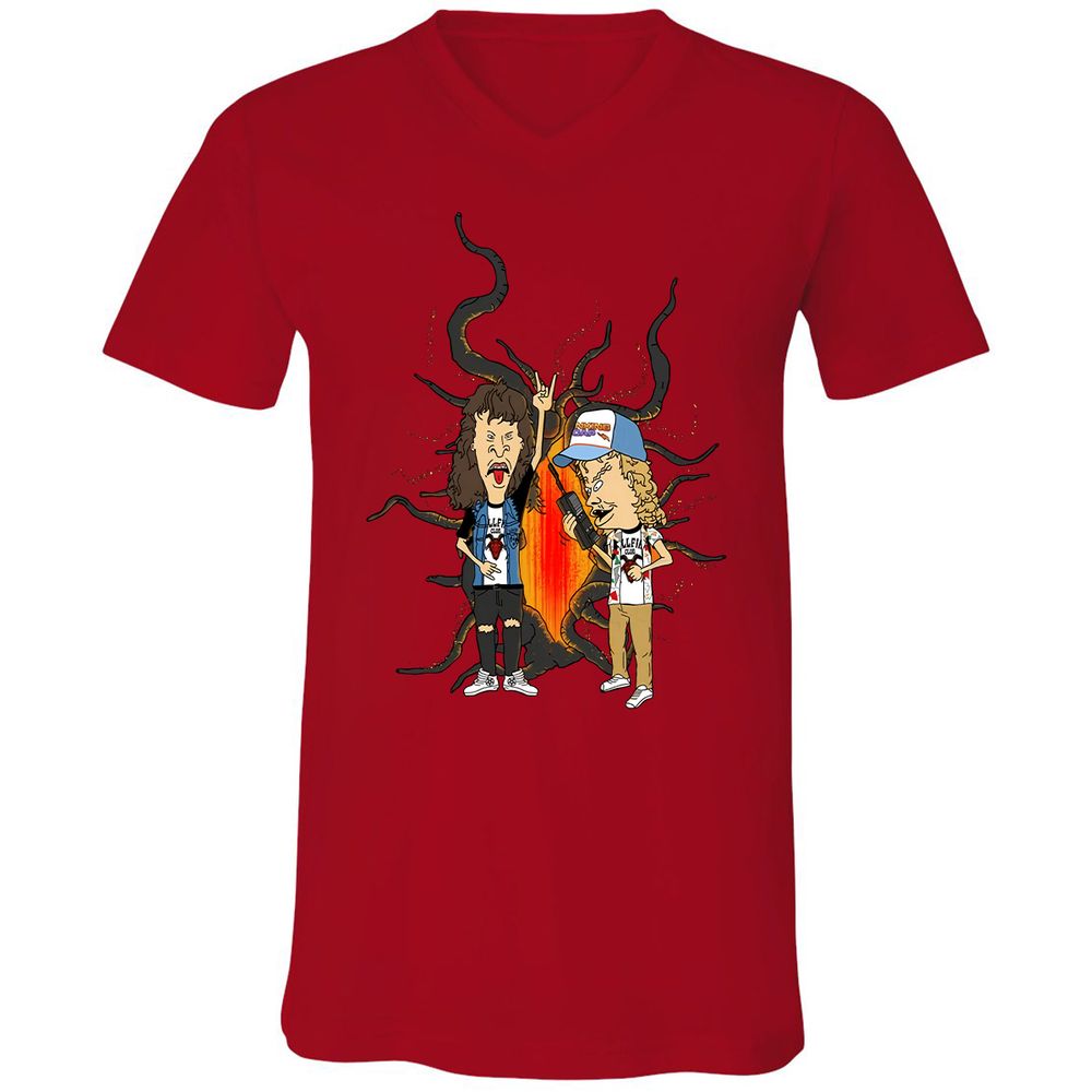 Unisex V-Neck T-Shirt - 32M4K5WB - Red - 3