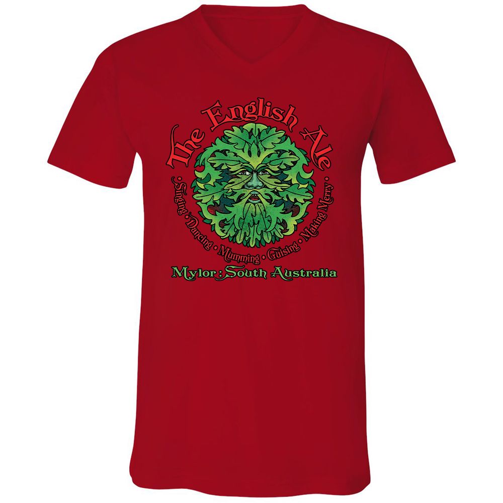 Unisex V-Neck T-Shirt - JDJB7E7Q - Red - 3