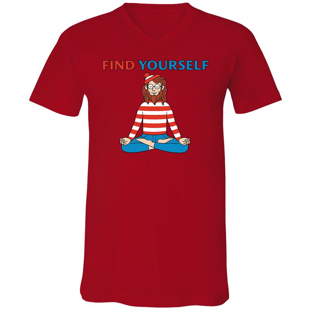 Unisex V-Neck T-Shirt - KCHR5MSW - Red - 3