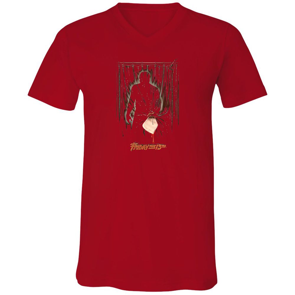Unisex V-Neck T-Shirt - KF8ZYEAB - Red - 3
