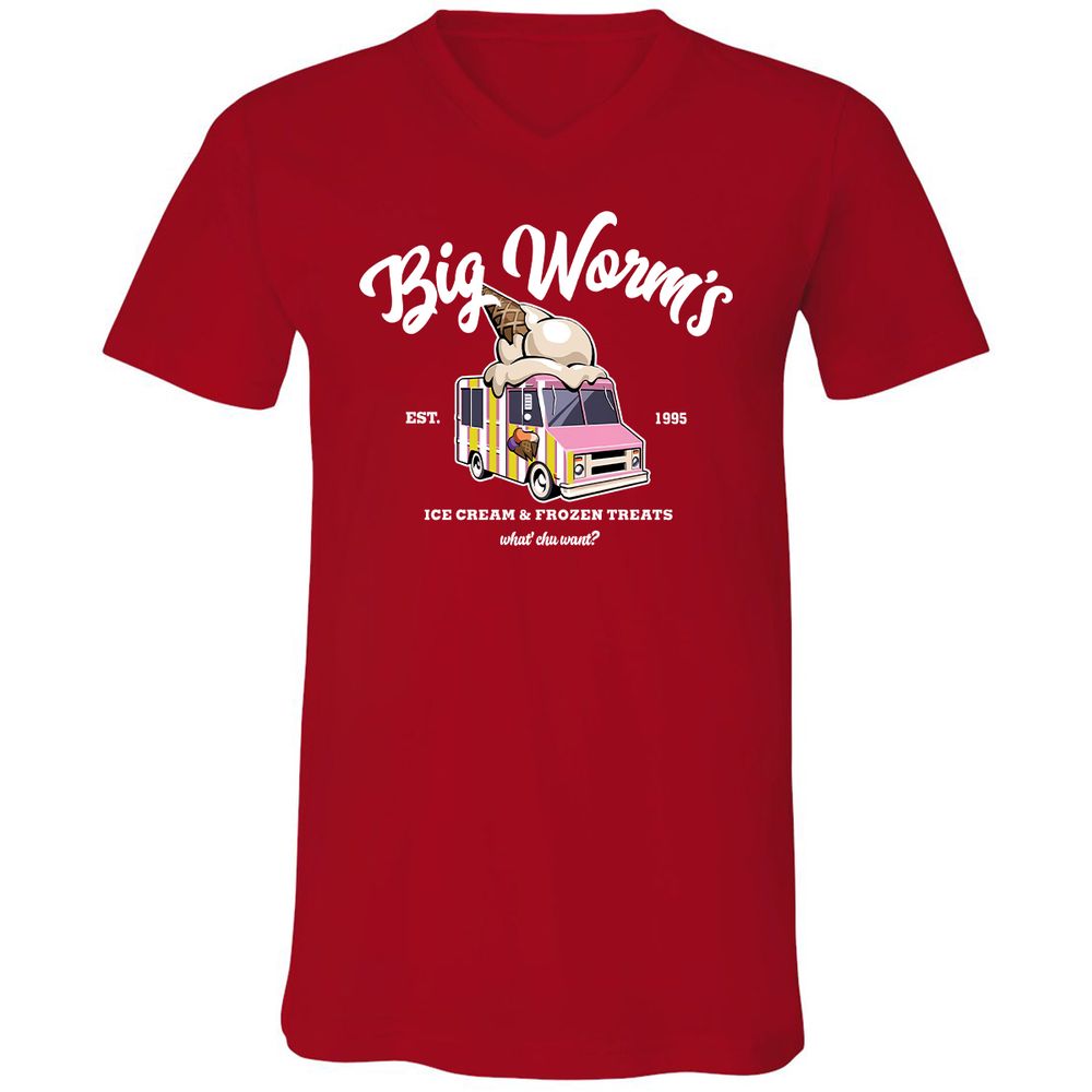 Unisex V-Neck T-Shirt - 7M14HXNK - Red - 3