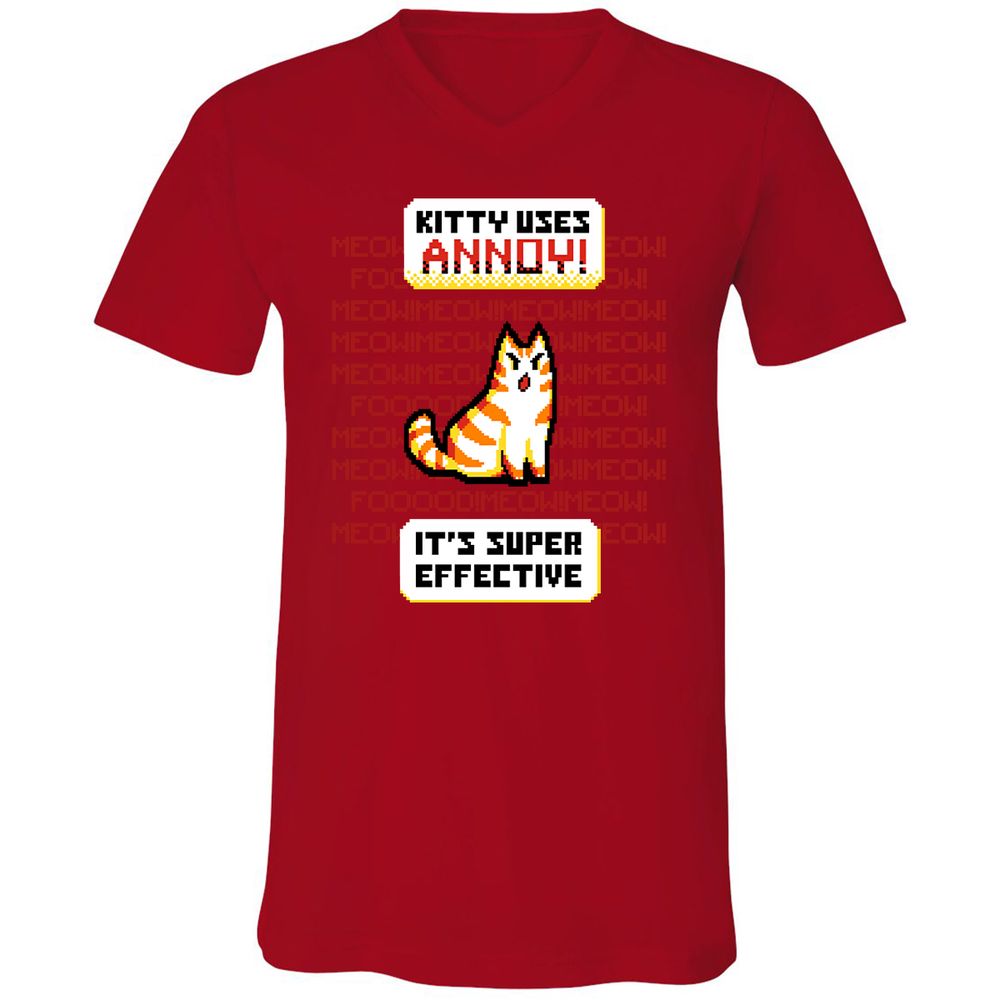 Unisex V-Neck T-Shirt - LLPK7BU7 - Red - 3