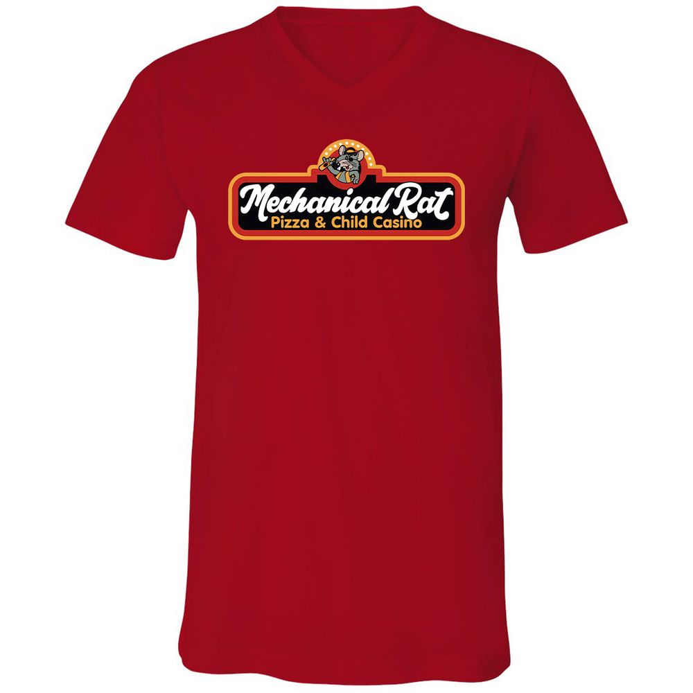 Unisex V-Neck T-Shirt - VVKVZ5FG - Red - 3