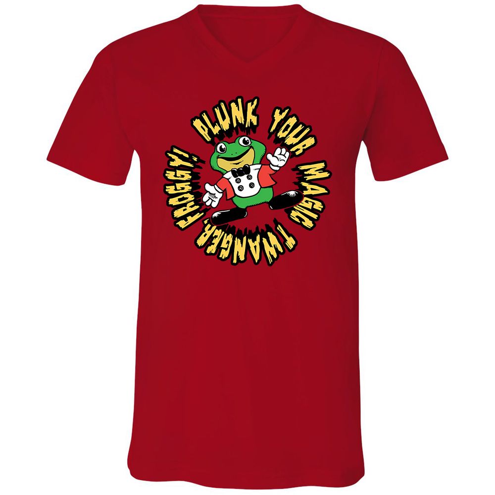 Unisex V-Neck T-Shirt - YBYE8C6M - Red - 3