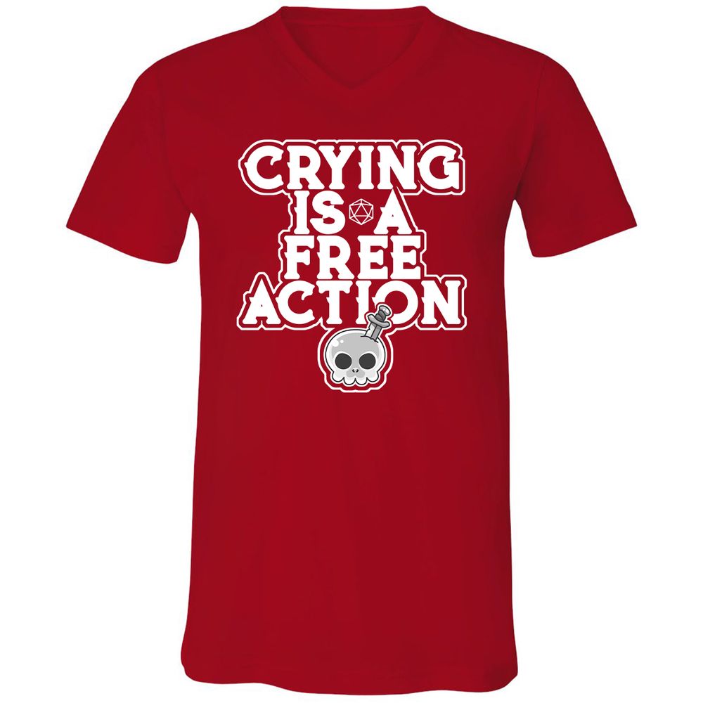 Unisex V-Neck T-Shirt - FFJMUMLK - Red - 3