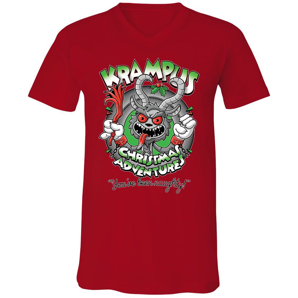 Unisex V-Neck T-Shirt - TTQQH2DU - Red - 3