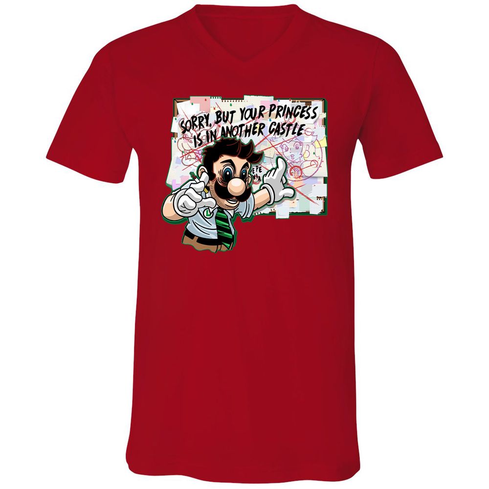 Unisex V-Neck T-Shirt - 34G91UM3 - Red - 3