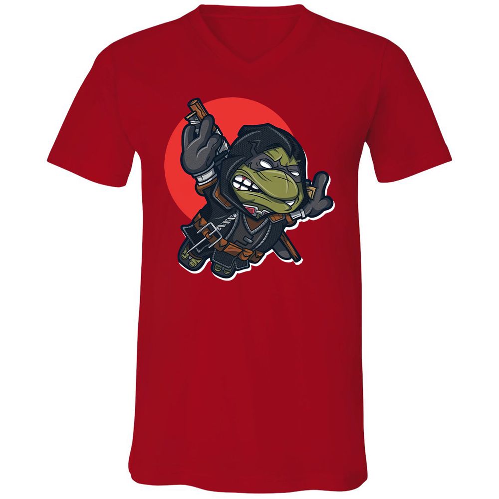 Unisex V-Neck T-Shirt - 4SNCLB1Z - Red - 3