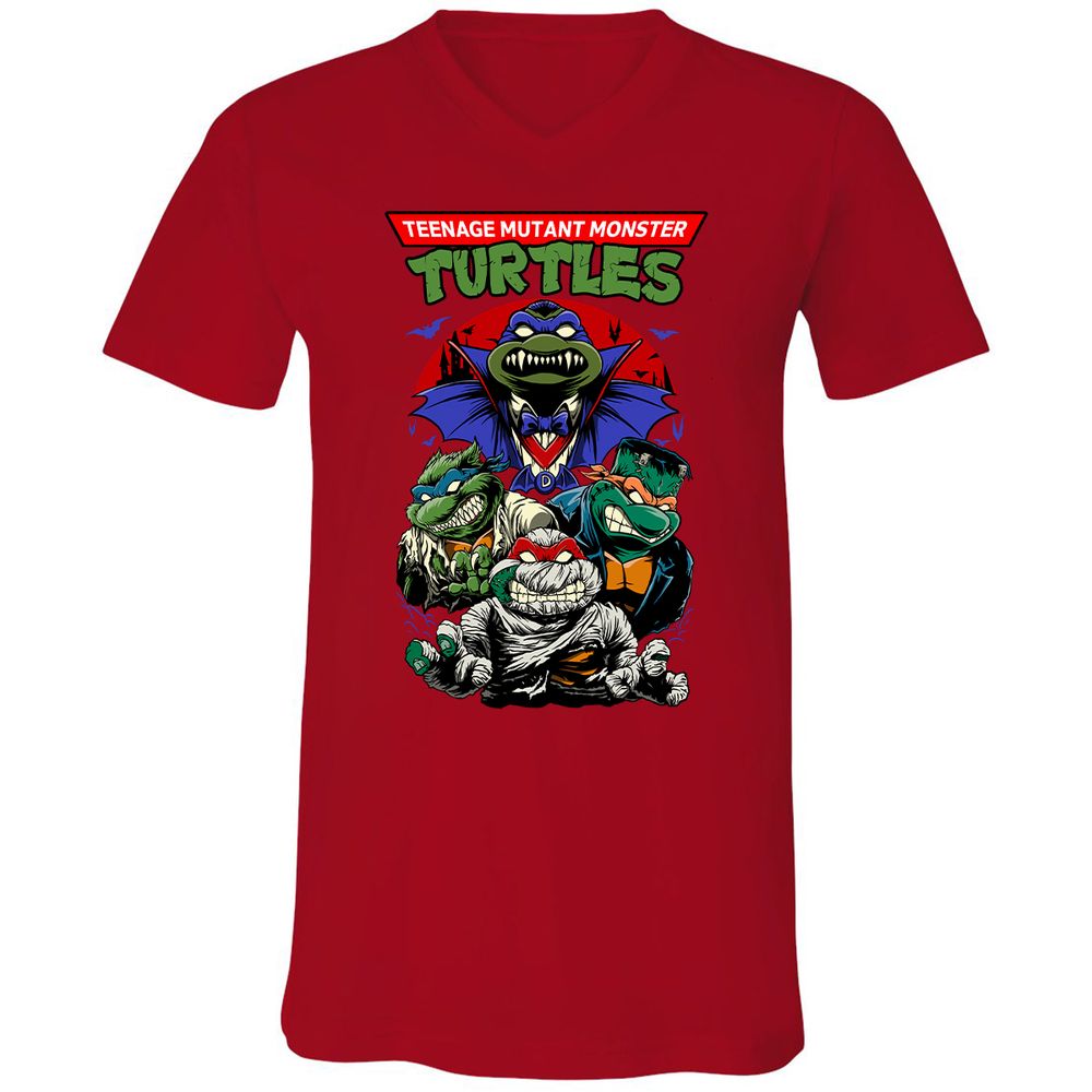 Unisex V-Neck T-Shirt - R6G7N8AT - Red - 3