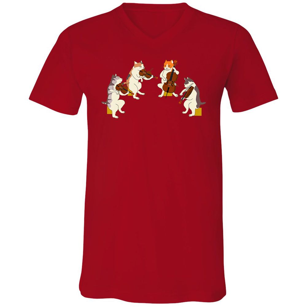 Unisex V-Neck T-Shirt - 9C3L1XJ8 - Red - 3