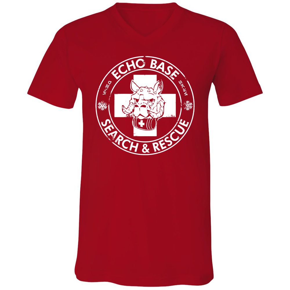 Unisex V-Neck T-Shirt - 3XMZRWMU - Red - 3