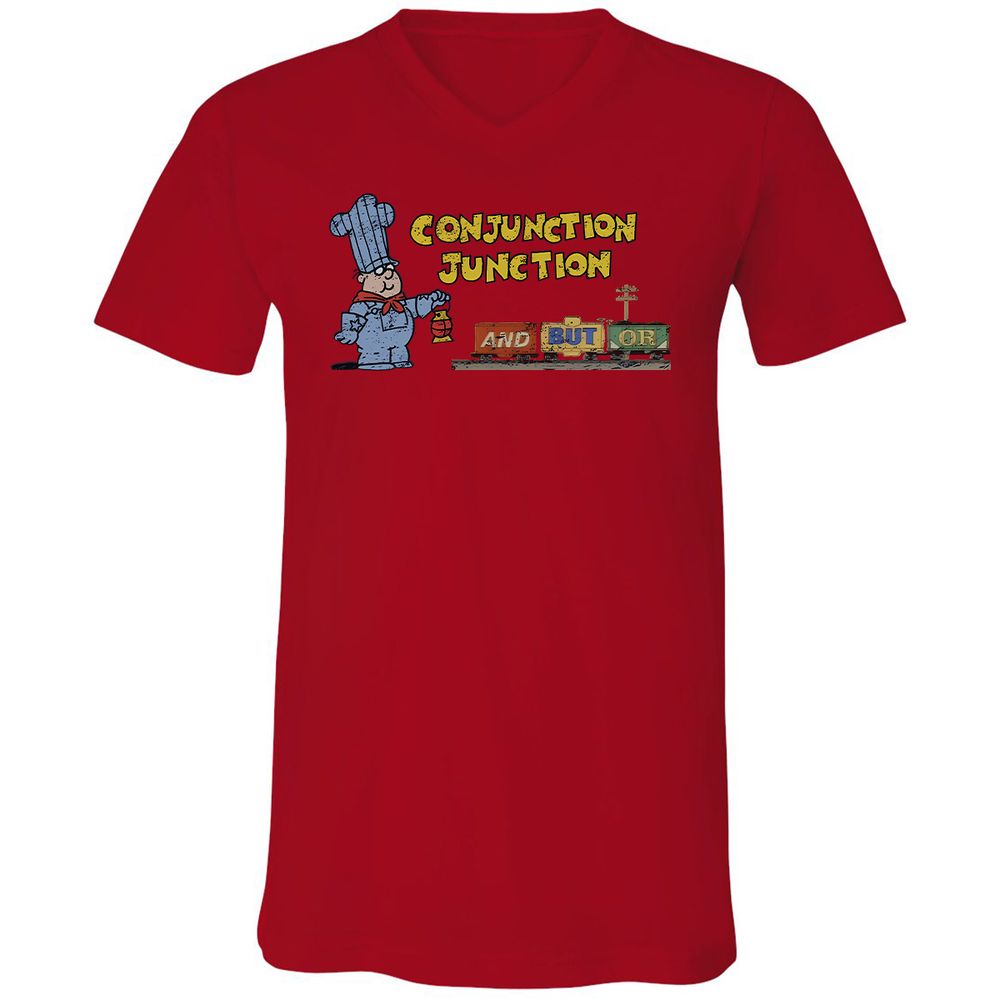 Unisex V-Neck T-Shirt - G6ZQXFNK - Red - 3