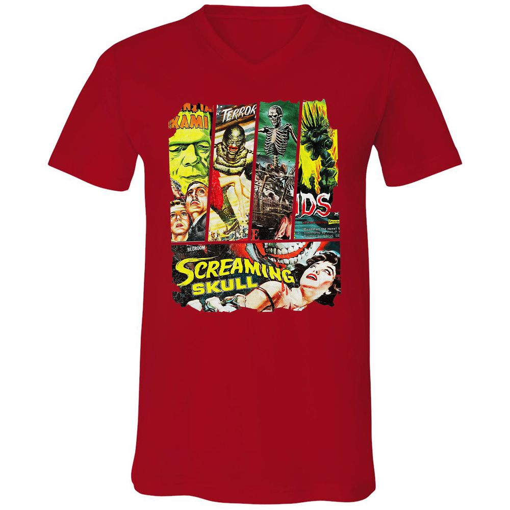 Unisex V-Neck T-Shirt - P6ECZBZC - Red - 3