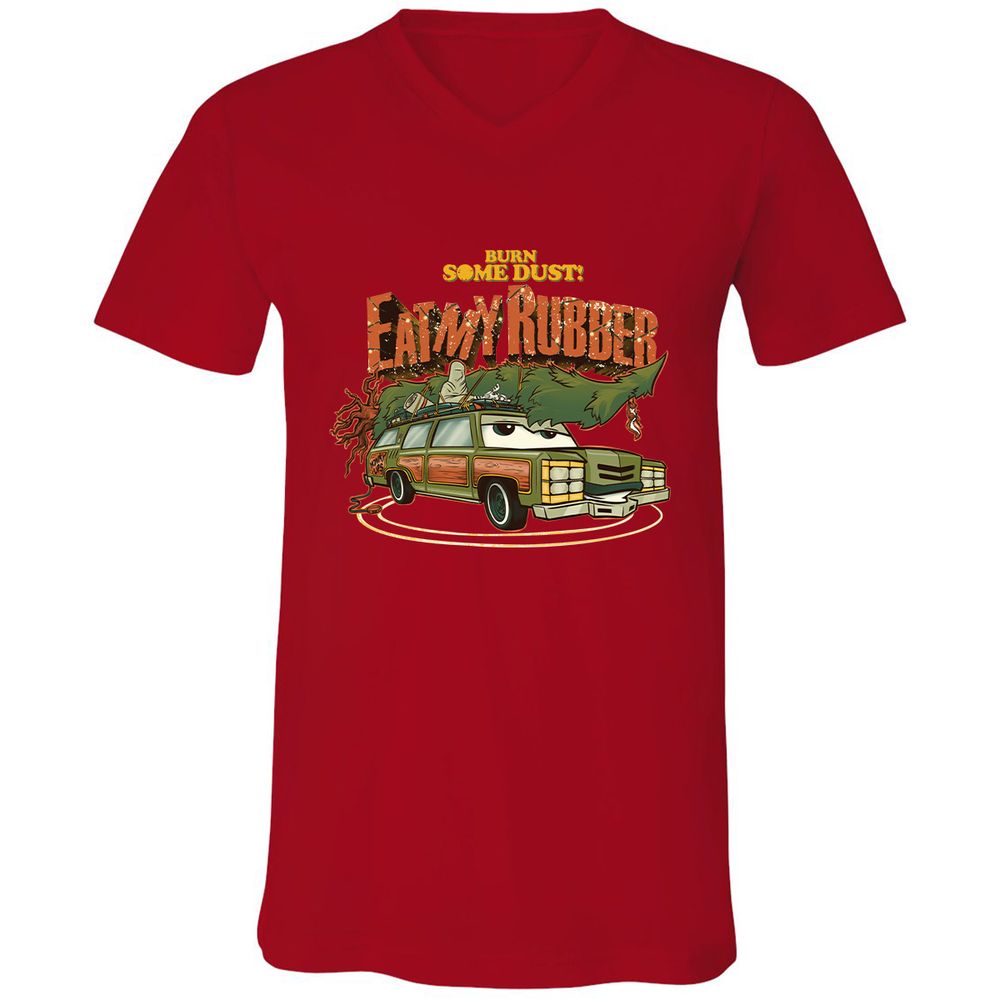 Unisex V-Neck T-Shirt - 7GU7TZKK - Red - 3