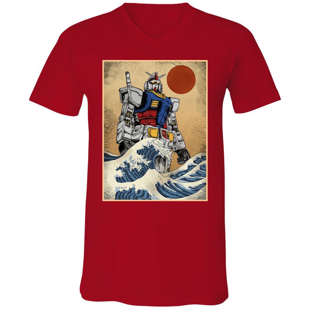 Unisex V-Neck T-Shirt - 96TDVXLF - Red - 3