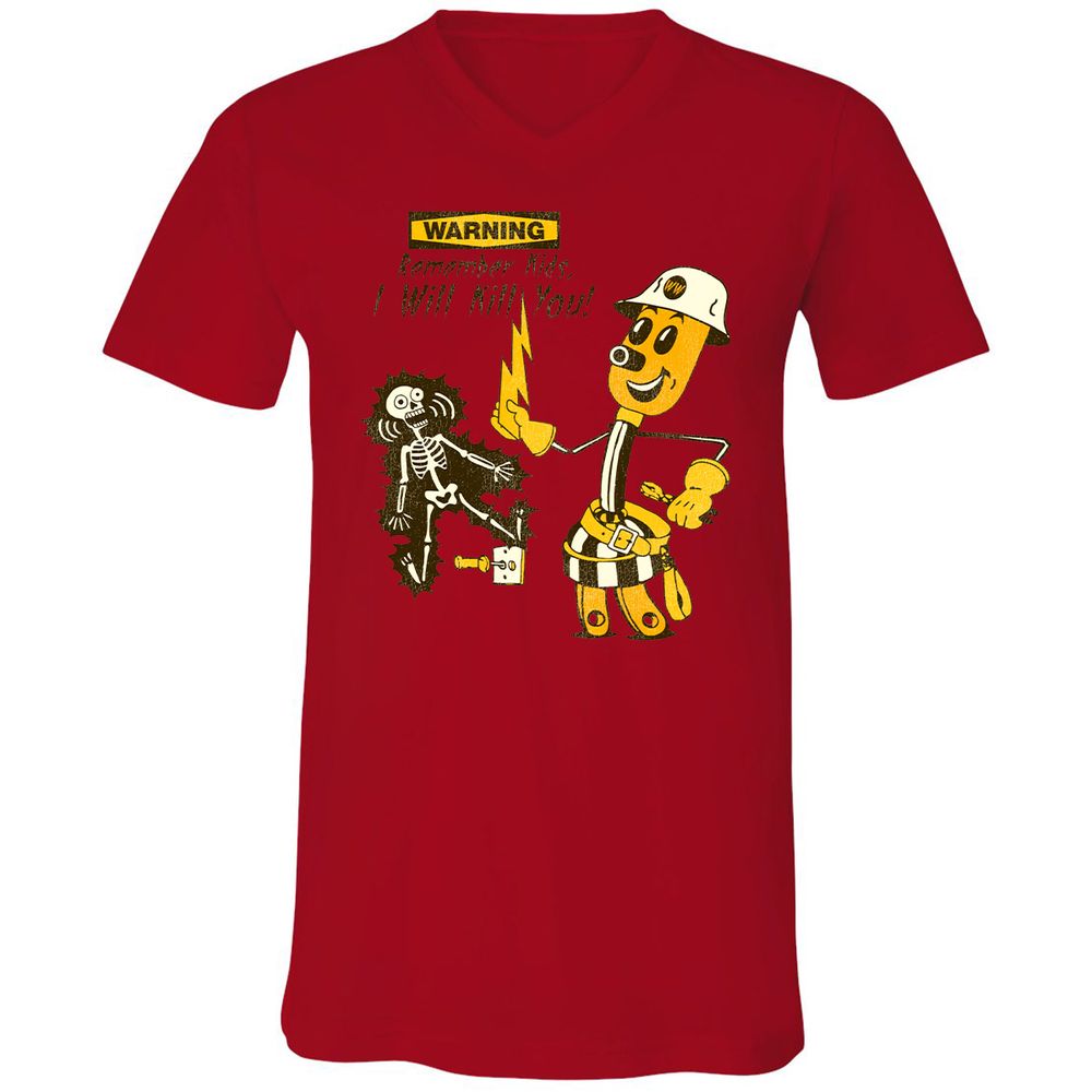 Unisex V-Neck T-Shirt - 14R78S83 - Red - 3