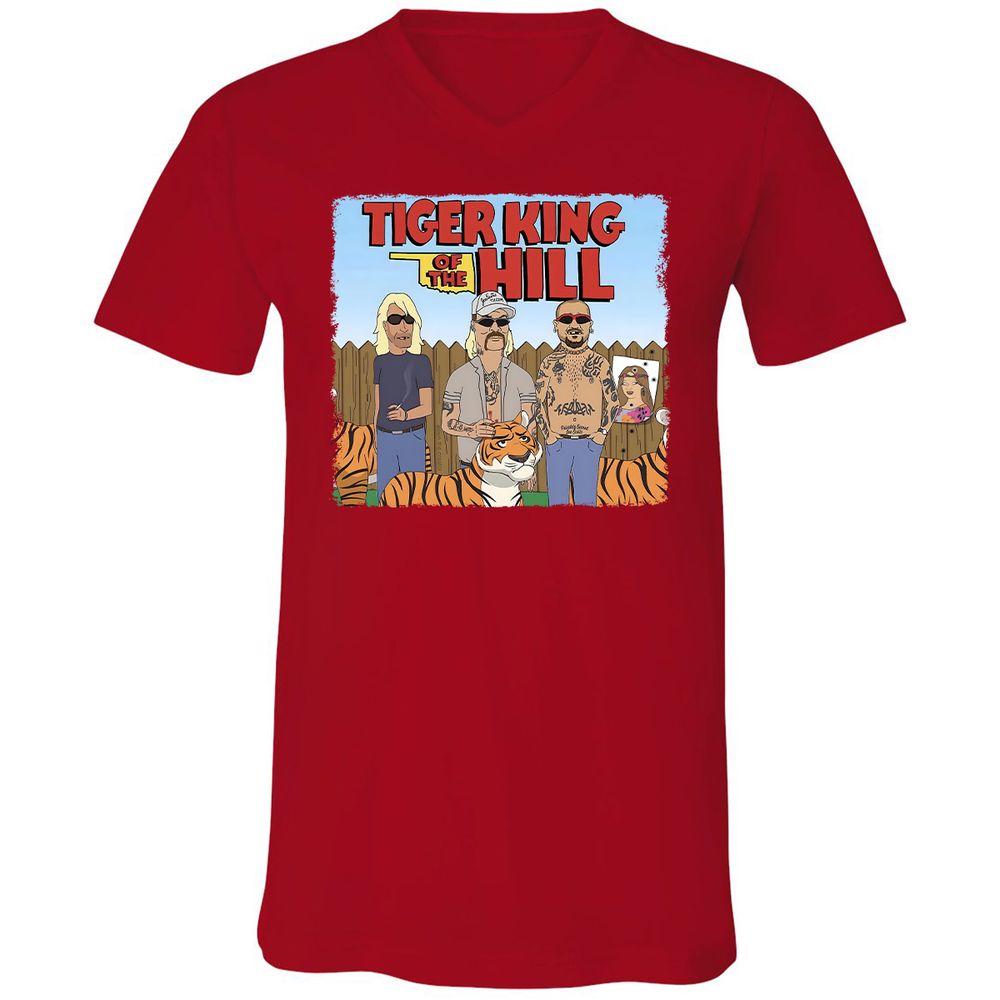 Unisex V-Neck T-Shirt - 9D7QNKSB - Red - 3