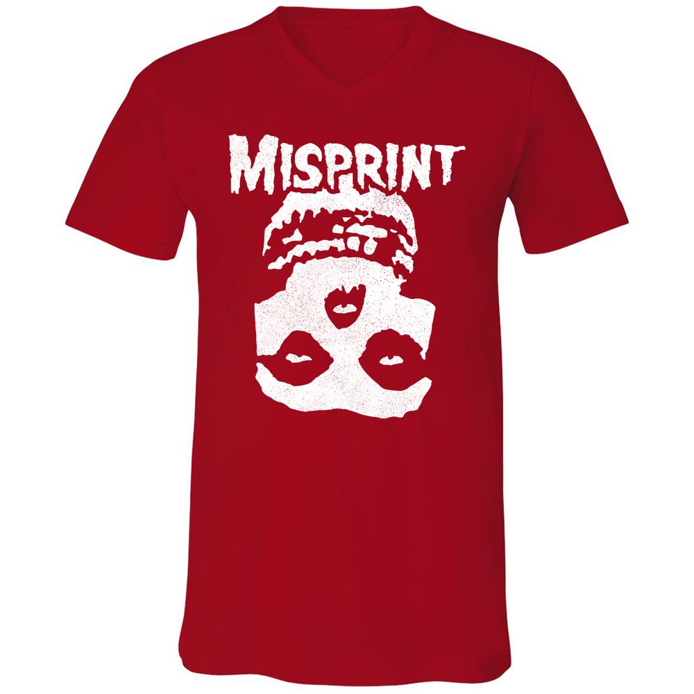 Unisex V-Neck T-Shirt - 7Y4CA8PA - Red - 3