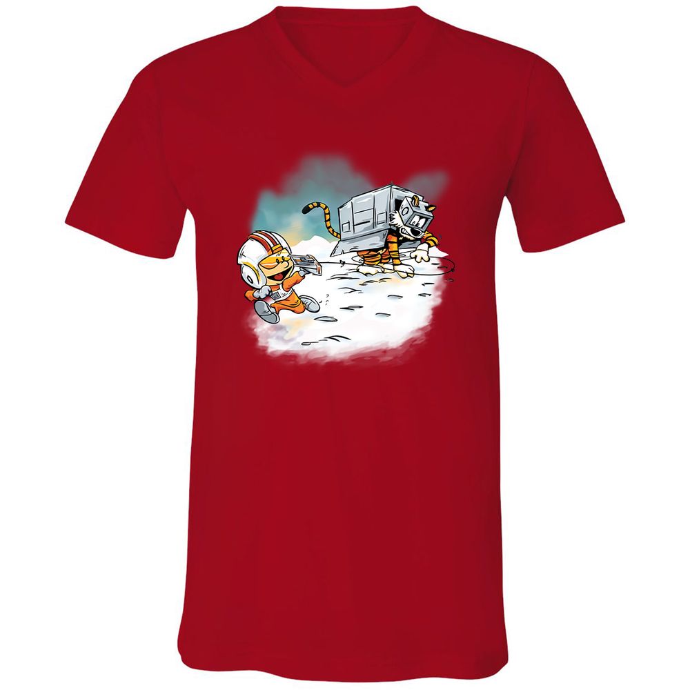 Unisex V-Neck T-Shirt - 8GXEC35N - Red - 3