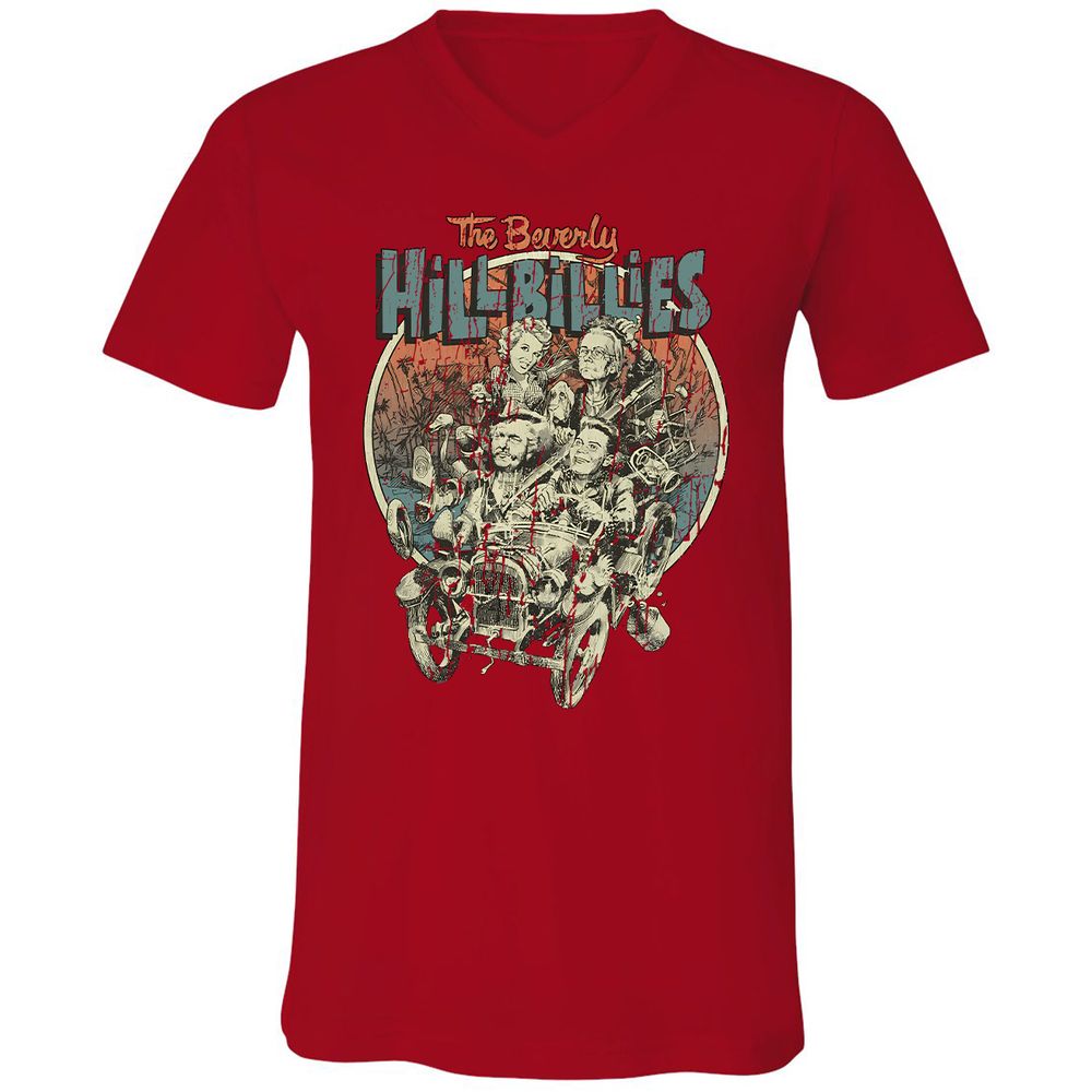 Unisex V-Neck T-Shirt - KXGQ6THJ - Red - 3