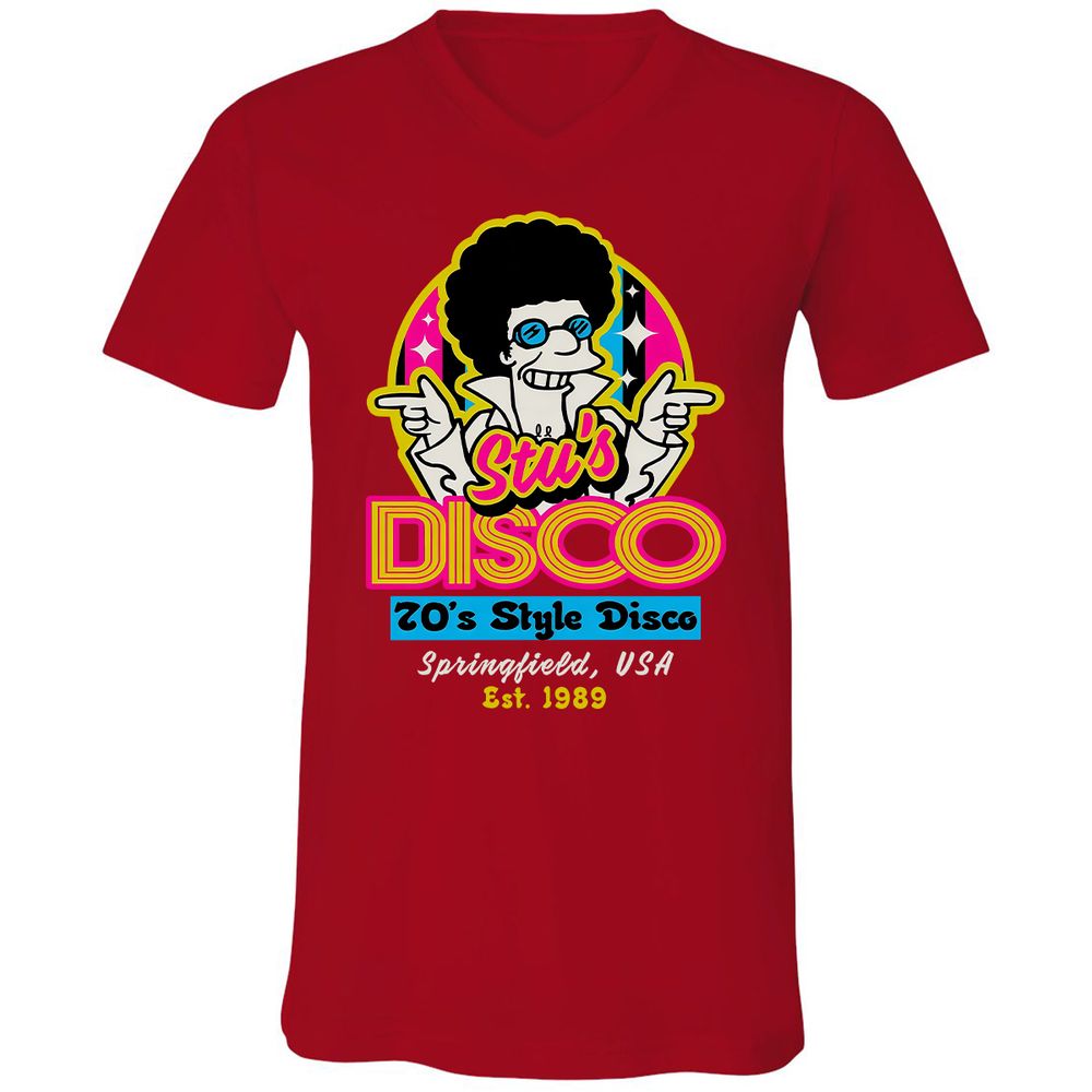 Unisex V-Neck T-Shirt - 7QZ6GXXU - Red - 3