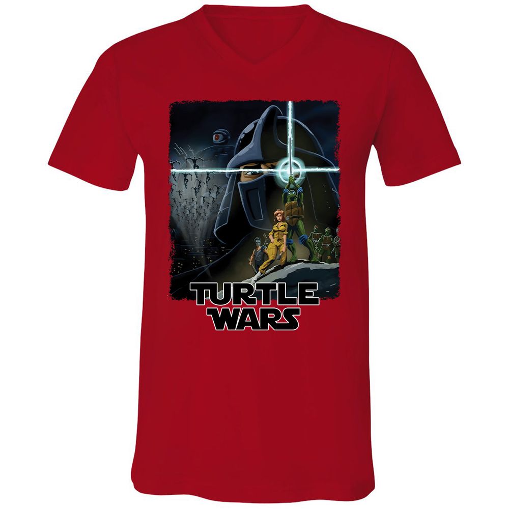 Unisex V-Neck T-Shirt - 7TR9XD6Q - Red - 3