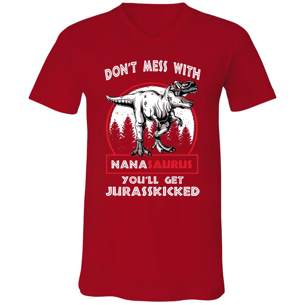 Unisex V-Neck T-Shirt - WUGKNY4E - Red - 3